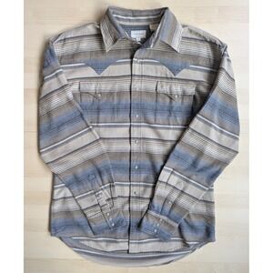 Stetson Blue Stripe Flannel - 100% Cotton - Western Shirt - Pearl Button